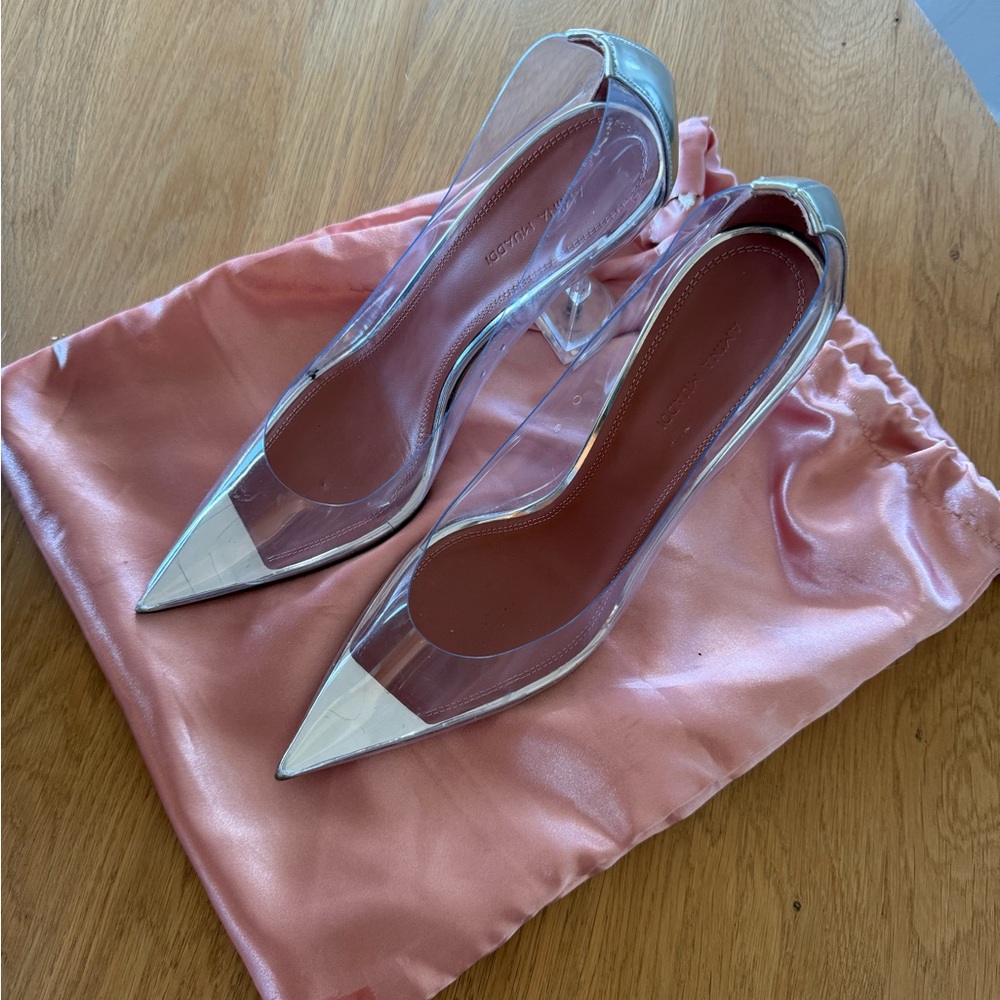 Amina Muaddi PVC Pumps - clear and silver